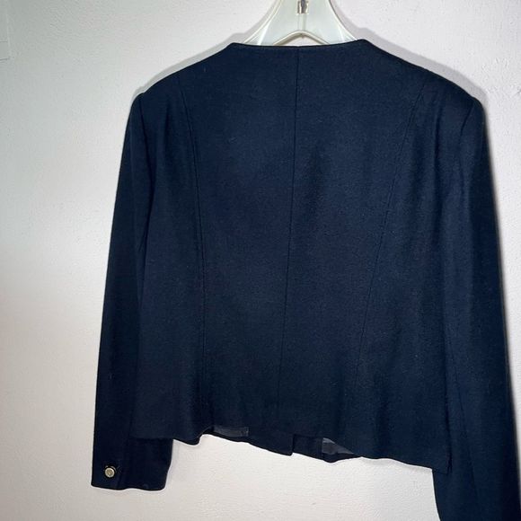 Worthington 100%Wool womens Classic Blazer 4 fancy buttons Black Sz 16 - Picture 4 of 6